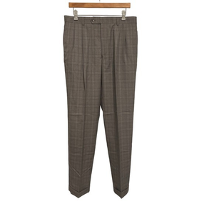 Jos. A. Bank Signature Collection Grey Plaid 100% Wool‎ 34R Dress Pants